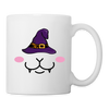 Cat Face With Hat Print Coffee/Tea Mug - white