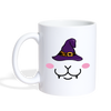 Cat Face With Hat Print Coffee/Tea Mug - white