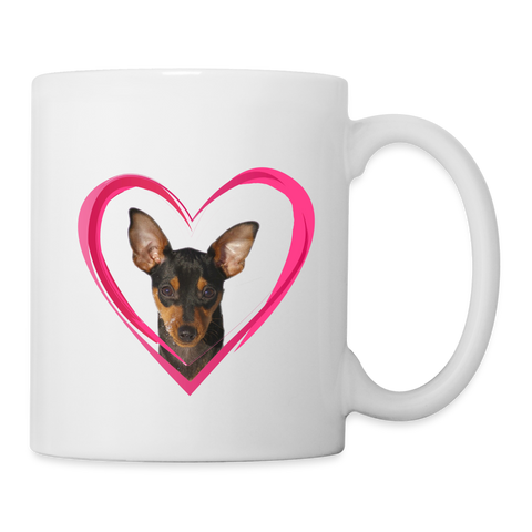 Miniature Pinscher On Heart Print Coffee/Tea Mug - white