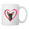 Miniature Pinscher On Heart Print Coffee/Tea Mug - white