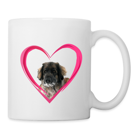 Newfoundland Dog On Heart Print Coffee/Tea Mug - white