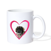 Newfoundland Dog On Heart Print Coffee/Tea Mug - white