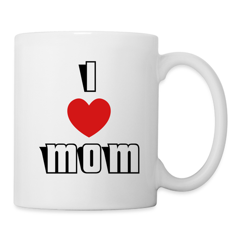 I Love Mom Print Coffee/Tea Mug - white