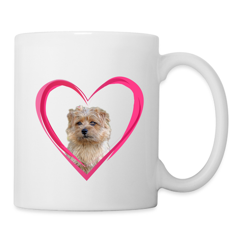 Norfolk Terrier On Heart Print Coffee/Tea Mug - white