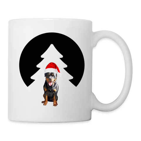 Rottweiler Christmas Print Coffee/Tea Mug - white