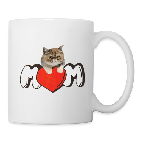 Exotic Shorthair Cat With Mom Print Coffee/Tea Mug - white