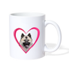 Norwegian Elkhound On Heart Print Coffee/Tea Mug - white