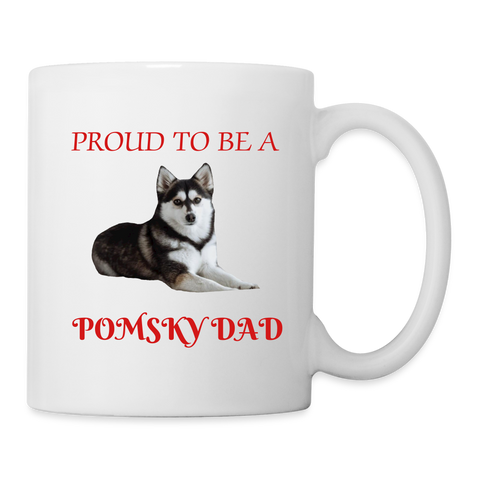 Pomsky Dad Print Coffee/Tea Mug - white