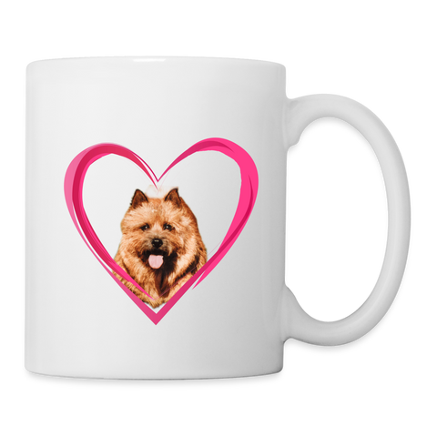 Norwich Terrier On Heart Print Coffee/Tea Mug - white