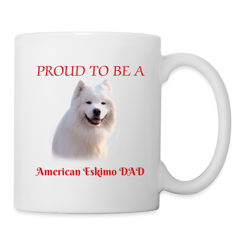 American Eskimo DAD Print Coffee/Tea Mug - white
