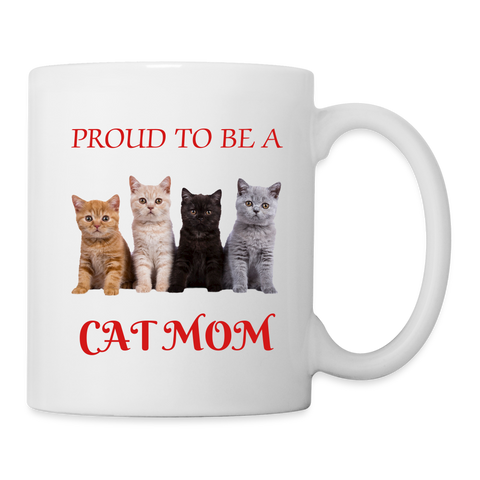 CAT MOM Print Coffee/Tea Mug - white