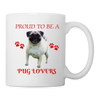 Pug Lovers Print Coffee/Tea Mug - white