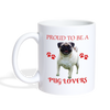 Pug Lovers Print Coffee/Tea Mug - white