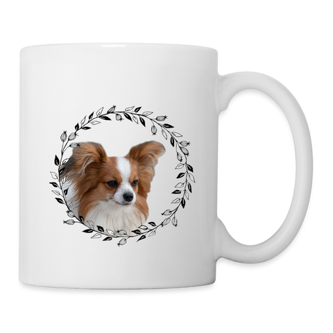 Lovely Papillon Dog Print Coffee/Tea Mug - white