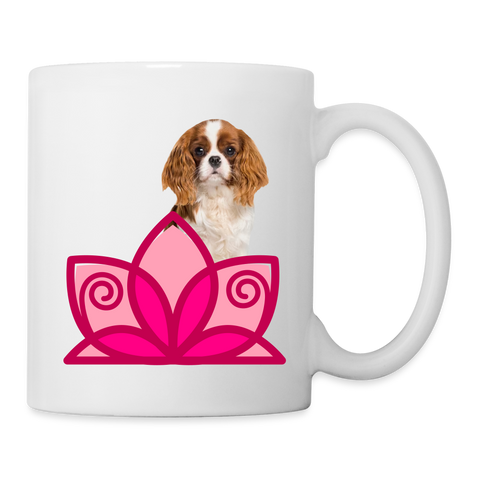 Cavalier King Charles Spaniel Floral Print Coffee/Tea Mug - white