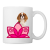 Cavalier King Charles Spaniel Floral Print Coffee/Tea Mug - white