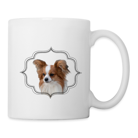 Lovely Papillon Dog Print Coffee/Tea Mug - white