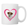 Parson Russell Terrier On Heart Print Coffee/Tea Mug - white