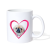 Pekingese On Heart Print Coffee/Tea Mug - white