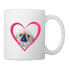 Pekingese On Heart Print Coffee/Tea Mug - white