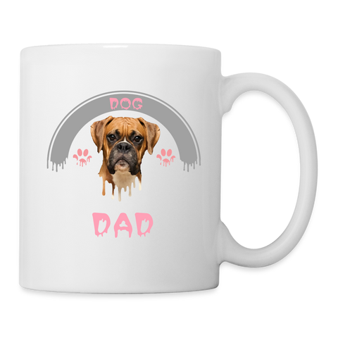 Boxer 'Dog Dad' Print Coffee/Tea Mug - white