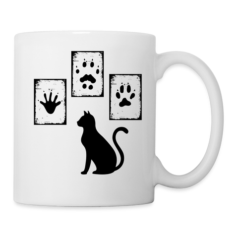 Paws Frame with Cat Print Coffee/Tea Mug - white