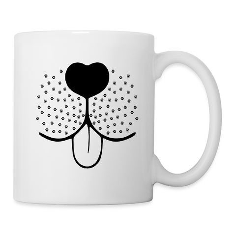 Dog Face Print Coffee/Tea Mug - white