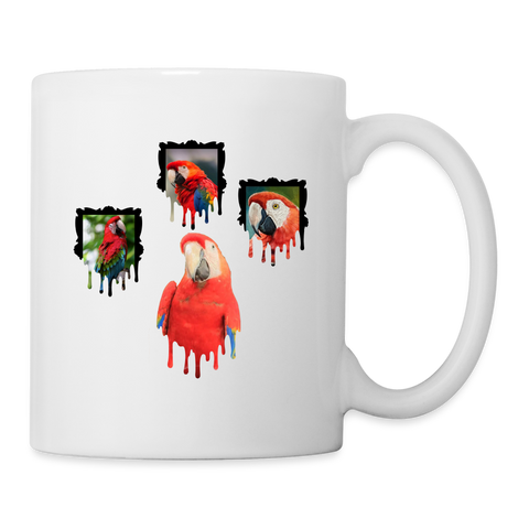 Scarlet macaw Parrot Art Print Coffee/Tea Mug - white