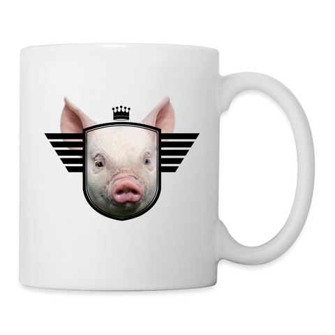 Middle White Pig Face Print Coffee/Tea Mug - white