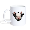 Middle White Pig Face Print Coffee/Tea Mug - white