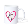 Pit Bull On Heart Print Coffee/Tea Mug - white
