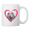 Pomeranian On Heart Print Coffee/Tea Mug - white