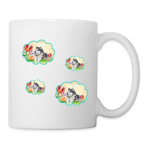 Alaskan Malamute Dog Print Coffee/Tea Mug - white
