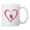 Pit Bull Terrier On Heart Print Coffee/Tea Mug - white