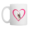 Pit Bull Terrier On Heart Print Coffee/Tea Mug - white