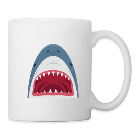 Shark Face Print Coffee/Tea Mug - white