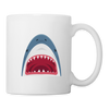 Shark Face Print Coffee/Tea Mug - white