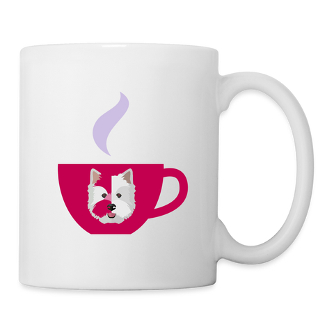 Dog With Mug Print Coffee/Tea Mug - white