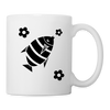 Fish Flower Print Coffee/Tea Mug - white