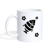 Fish Flower Print Coffee/Tea Mug - white