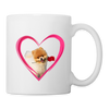 Lovely Pomeranian On Heart Print Coffee/Tea Mug - white