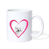 Poodle On Heart Print Coffee/Tea Mug - white