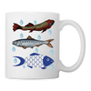 Fish With Drops Print Coffee/Tea Mug - white