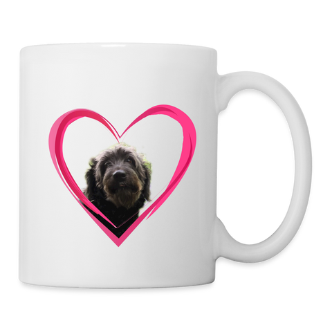 Portuguese Water Dog On Heart Print Coffee/Tea Mug - white