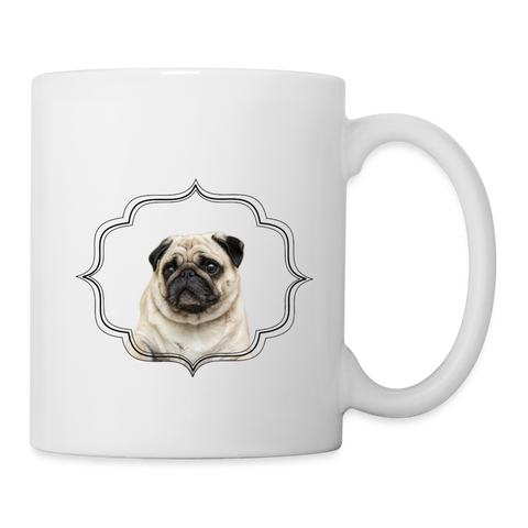 Lovely Pug Print Coffee/Tea Mug - white