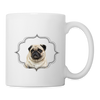 Lovely Pug Print Coffee/Tea Mug - white