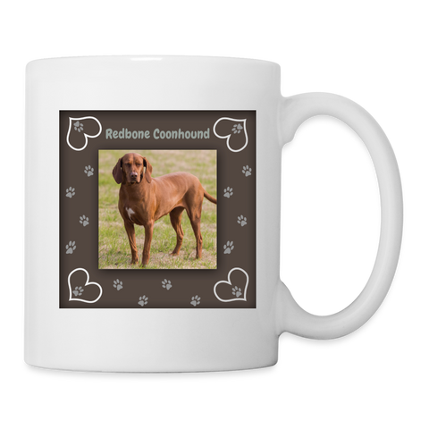Redbone Coonhound Paws Print Coffee/Tea Mug - white