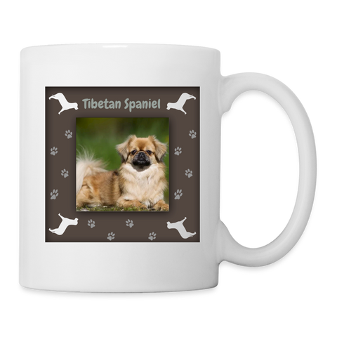 Tibetan Spaniel Paws Print Coffee/Tea Mug - white