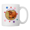 Red Brangus Cattle Floral Print Coffee/Tea Mug - white