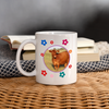 Red Brangus Cattle Floral Print Coffee/Tea Mug - white